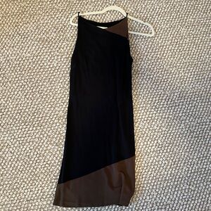 Parallel color block tank dress